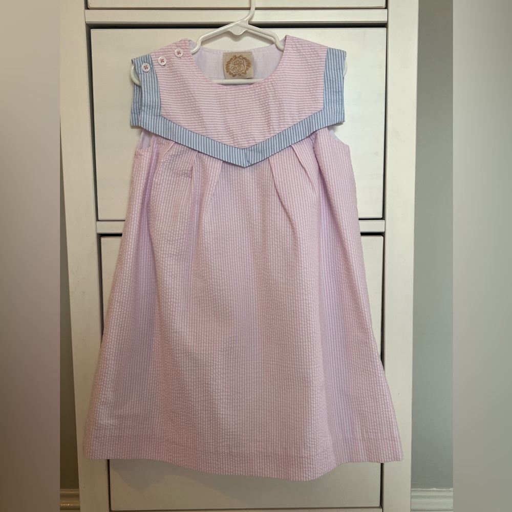 The Beaufort Bonnet Company pink and blue sleeveless dress